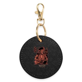 Master of the Deep - Skeleton Artisan Pottery - Round Keyring - black - Front