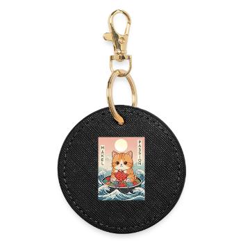 Häkel Passion Kawaii - Runder Schlüsselanhänger - Schwarz - Vorne