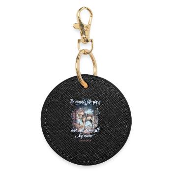Wolf Christian - Round Keyring - black - Front