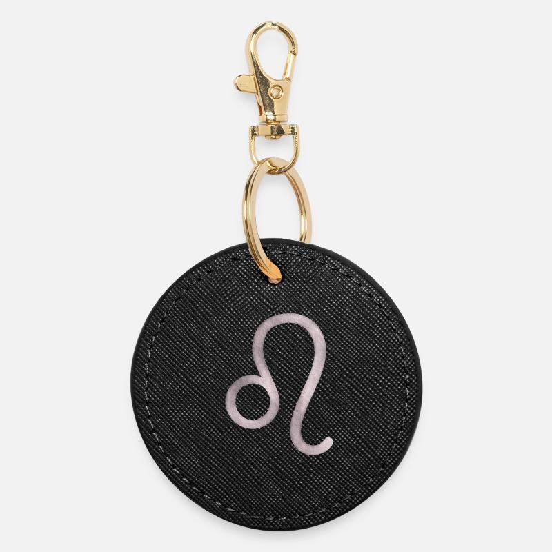 Zodiaque Lion - Porte-clés rond - noir