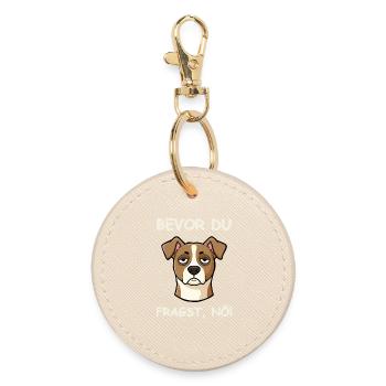 Just nope dog funny saying - Round Keyring - oyster - Front