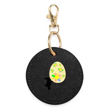 Easter Bunny Bunny Easter Gifts Easter Eggs - Round Keyring - black - Front