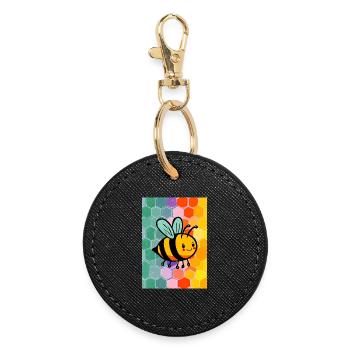 bee - Round Keyring - black - Front