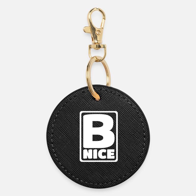 B NICE - Runder Schlüsselanhänger - Schwarz