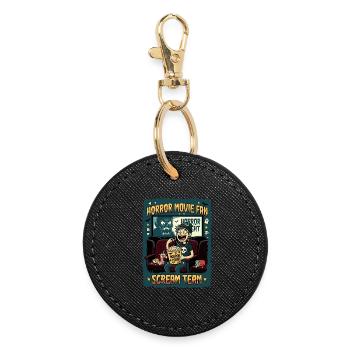 Horror Movie Fan Scream Team - Round Keyring - black - Front