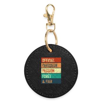 Chasseur Passion Forêt - Porte-clés rond - noir - Devant
