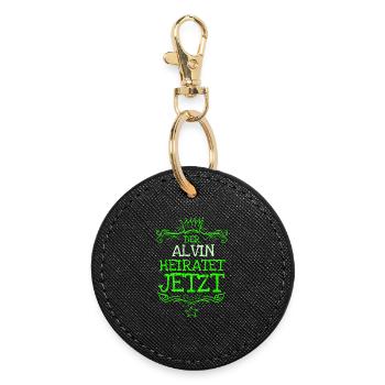 Geschenk für Alvin - Runder Schlüsselanhänger - Schwarz - Vorne