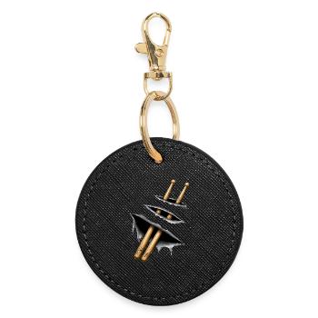 Drumsticks Design – Schlagzeuger & Musiker Motiv - Runder Schlüsselanhänger - Schwarz - Vorne