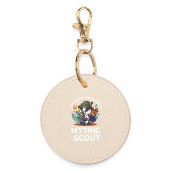 Mythic Scout Badger Wild And Wonders Design - Round Keyring - oyster - Front