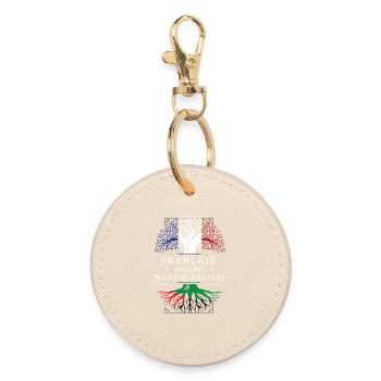 Francais De Racines Martiniquaises T-Shirt Cade... - Porte-clés rond - huître - Devant