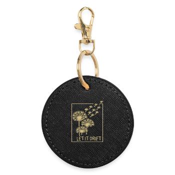 Golden Dandelions - Round Keyring - black - Front