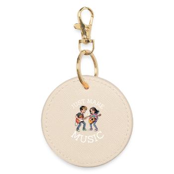 Just Make Music – Children's Band - Round Keyring - oyster - Front