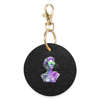 Lunettes néon Statue Vaporwave - Porte-clés rond - noir - Devant