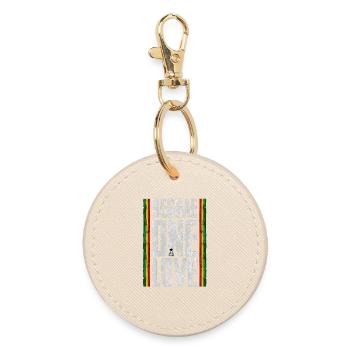Reggae One Love Lettering - Round Keyring - oyster - Front