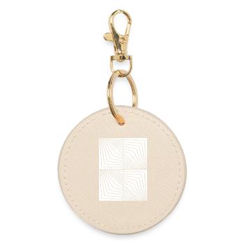 Opart Lines Constellation - Round Keyring - oyster - Front