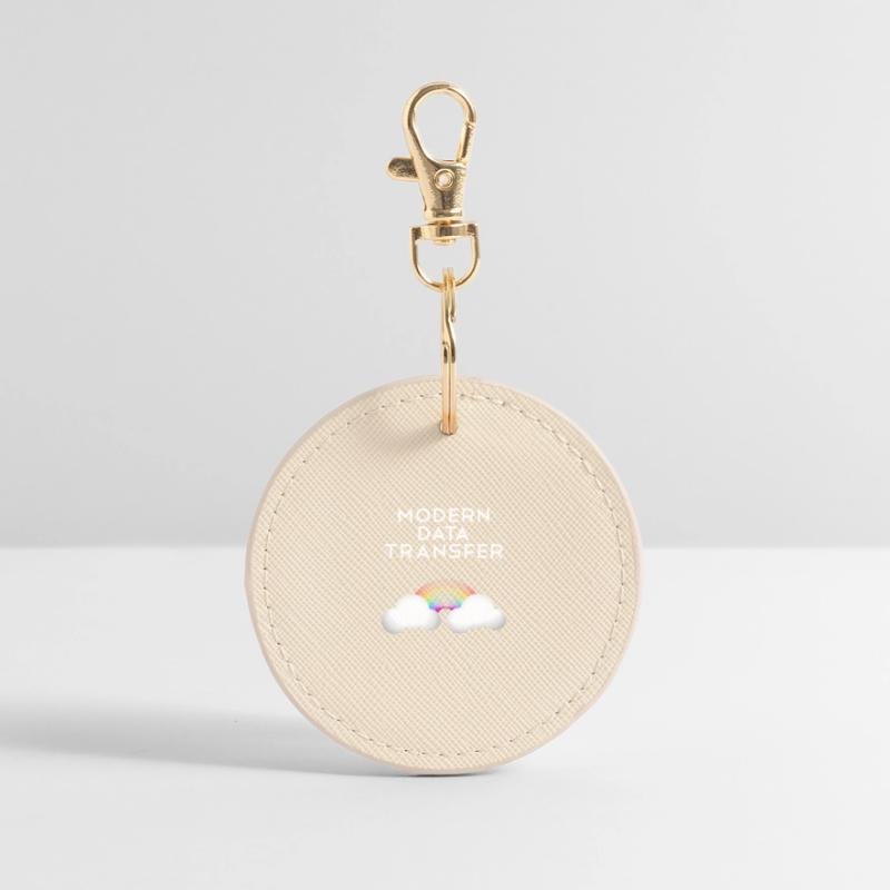 Modern Data Transfer Clouds Computer Scientist Gift Round Keyring