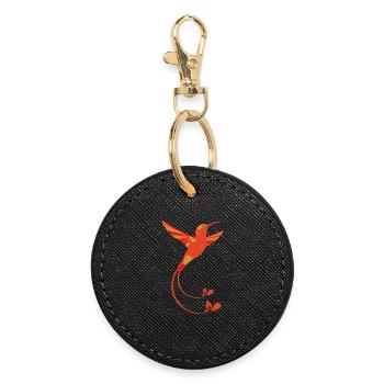 Fire colors Hummingbird - Round Keyring - black - Front