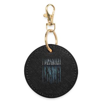Lines pattern - horizon - Round Keyring - black - Front