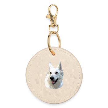 Berger Blanc - Porte-clés rond - huître - Devant