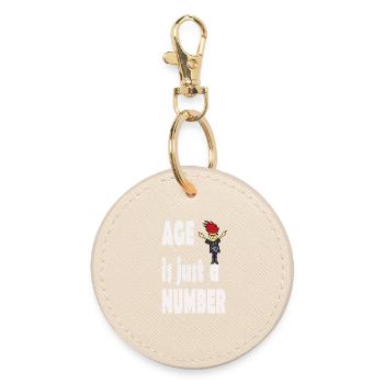 Age is just a number - Round Keyring - oyster - Front