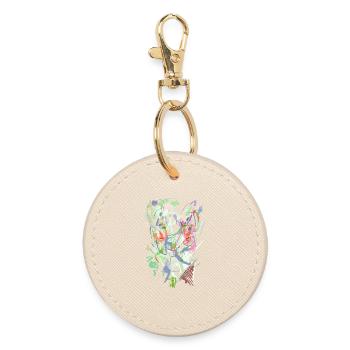 Conception de fond - Pastel - Porte-clés rond - huître - Devant