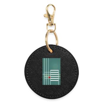 graphic line pattern in Bauhaus style - Round Keyring - black - Front