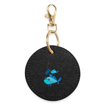 Poissons bleus en liberté - Porte-clés rond - noir - Devant
