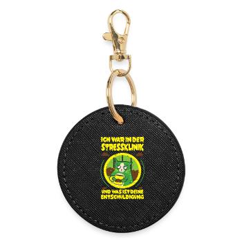 Coffee Stress Clinic - Round Keyring - black - Front