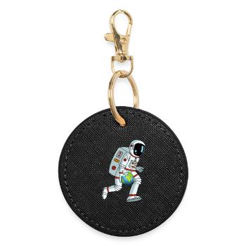 Galactic basketball player - Round Keyring - black - Front