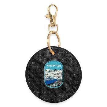 Illustration originale des lacs du Parc Mercantour - Porte-clés rond - noir - Devant
