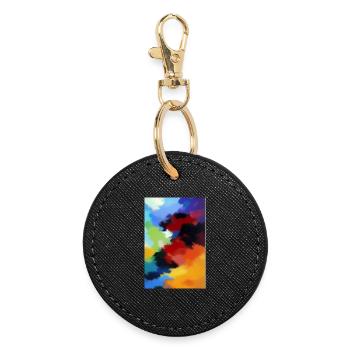Motifs de peinture - Porte-clés rond - noir - Devant