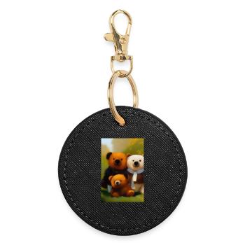 Nounours - Porte-clés rond - noir - Devant