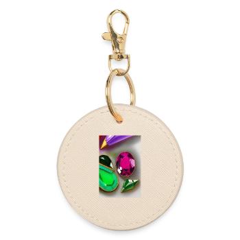 Colorful gemstones - Round Keyring - oyster - Front