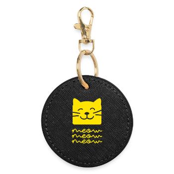 Meow Meow (dark) - Round Keyring - black - Front