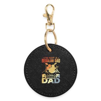 Drummer Papa - Round Keyring - black - Front