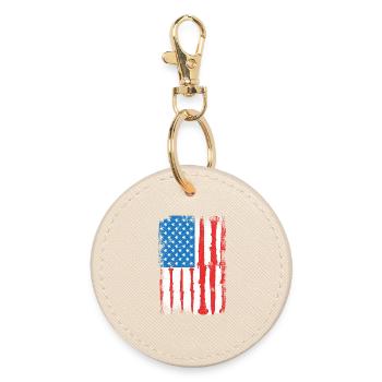USA Patriotic Clarinetist - Round Keyring - oyster - Front