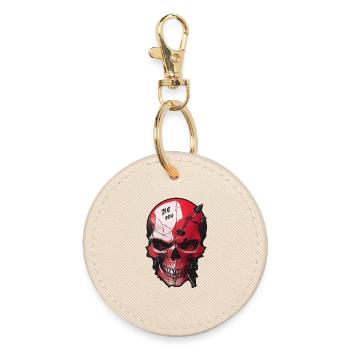 Skull with Evil Eye - Round Keyring - oyster - Front