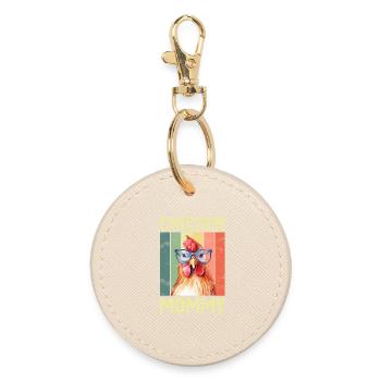 Chicken Chickens - Round Keyring - oyster - Front