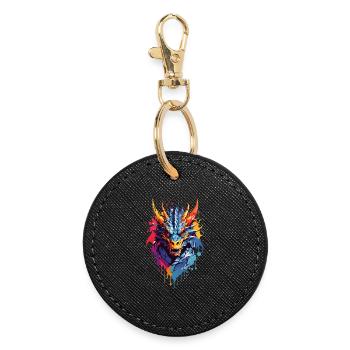 Cool Dragon - Round Keyring - black - Front