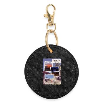 Tenerife Landscapes at Sunset - Round Keyring - black - Front