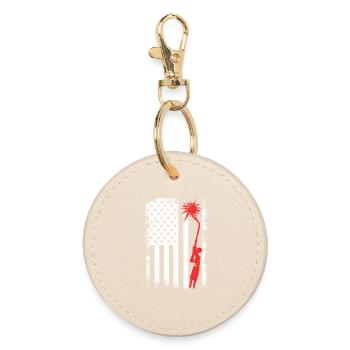 July 4 USA Welding - Round Keyring - oyster - Front