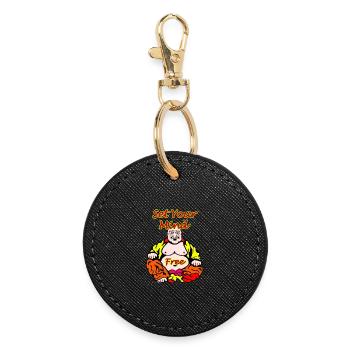 Freedom and Self-Expression Meditation Design - Round Keyring - black - Front