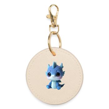 Charme en peluche dragon mignon - Porte-clés rond - huître - Devant