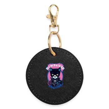 Gothic Katze - Runder Schlüsselanhänger - Schwarz - Vorne