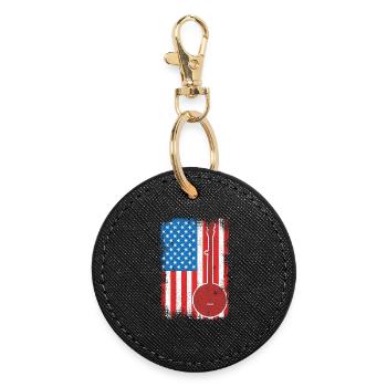 Banjo 4th of July USA - Round Keyring - black - Front