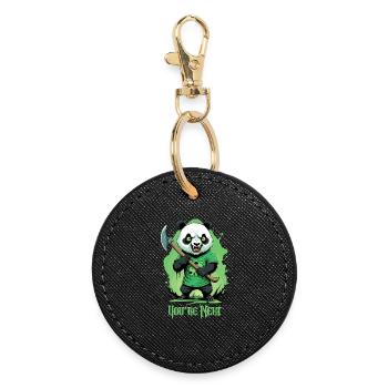 Zombie Panda - Round Keyring - black - Front