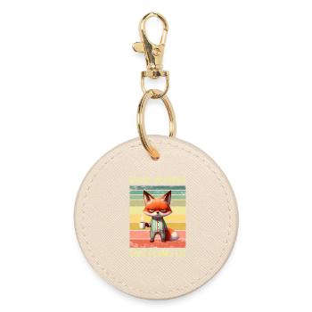 Fuchs Morgenmuffel - Runder Schlüsselanhänger - Auster - Vorne
