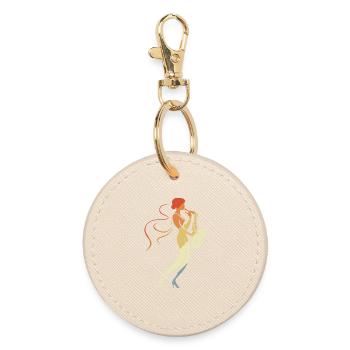 Saxophone Woman - Round Keyring - oyster - Front