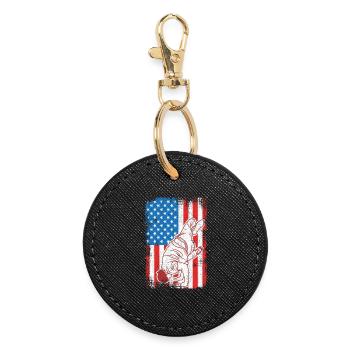 4th of July USA Breakdance - Round Keyring - black - Front