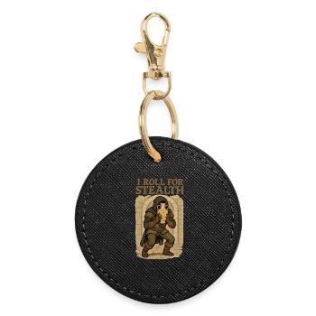 Je roule pour un voleur furtif avec un vase - Porte-clés rond - noir - Devant
